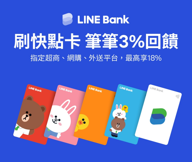 LINE Bank回饋：2023快點卡有國內1%、海外2.8%無上限