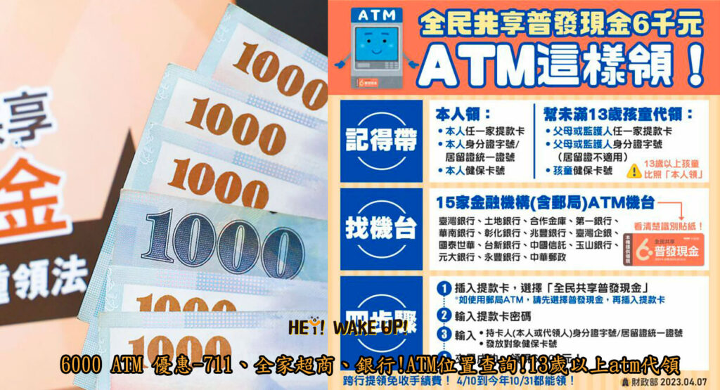 6000 ATM 優惠-711、全家超商、銀行!ATM位置查詢!13歲以上atm代領